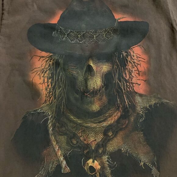 Happy Halloween T Shirt Scary Scarecrow‎ Print - Picture 2 of 6